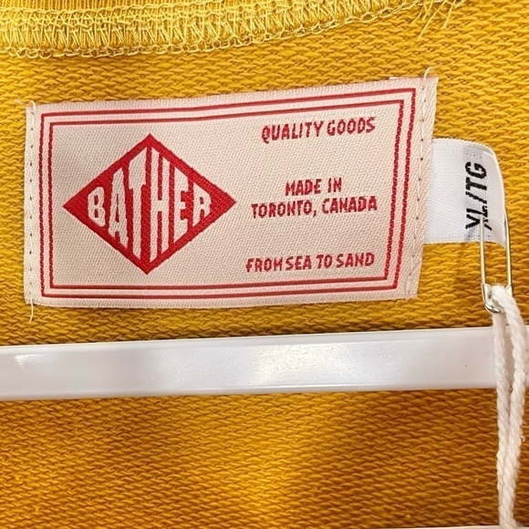 Bather Tuscan Crewneck Sweatshirt Mustard Yellow Organic Cotton NWT - Picture 11 of 12
